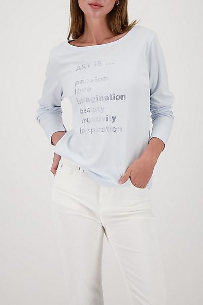Monari Langarmshirt Shirt Schmuckschrift Regular fit mit U-Boot-Ausschnitt günstig online kaufen