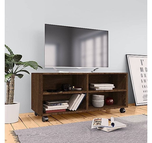 vidaXL TV-Schrank TV-Schrank mit Rollen Braun Eiche 90x35x35 cm Spanplatte günstig online kaufen