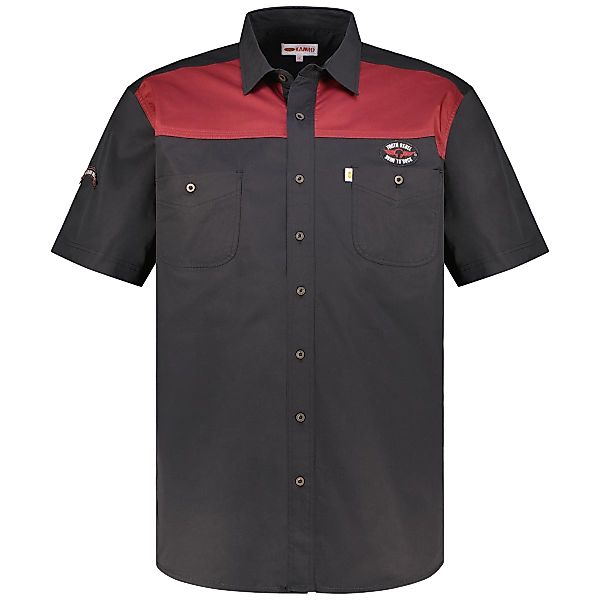 Kamro Freizeithemd im Colorblock-Design Farbe rot/schwarz Größe: 4XL günstig online kaufen