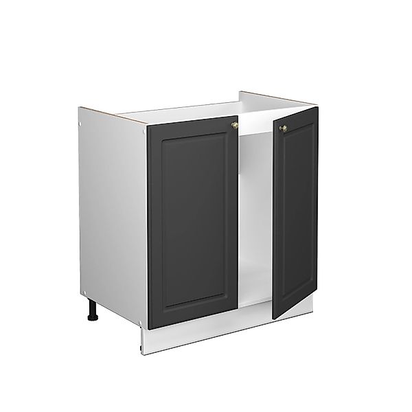 Vicco Spülenunterschrank Fame-Line Anthrazit-Gold/Weiß 80 cm AP Eiche günstig online kaufen
