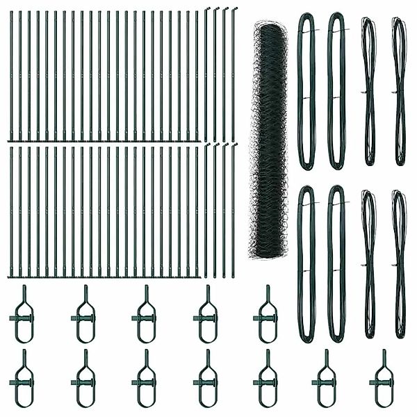 vidaXL Zaunpfosten Grün 100 x 1,2 m 50 mm Maschenweite Stahl und PVC 335359 günstig online kaufen