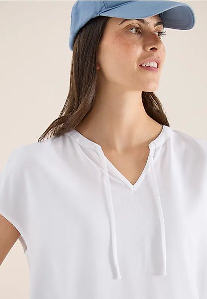 Kurzarm Bluse mit Strukturmix günstig online kaufen