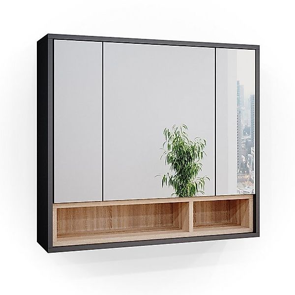Vicco Badspiegelschrank Beatrice Anthrazit/Sonoma 80 x 72 cm günstig online kaufen