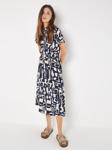 Apricot Druckkleid Geo Grecian Shirt Midi günstig online kaufen