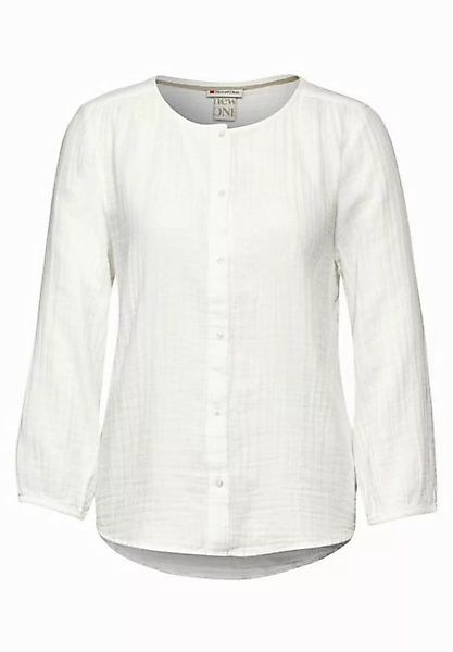 STREET ONE Blusentop QR Muslin buttoned roundneck b günstig online kaufen