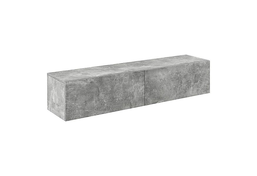 en.casa Hängeschrank »Evaton« TV Lowboard 140cm, 2 Ablagefächer, Betonoptik günstig online kaufen