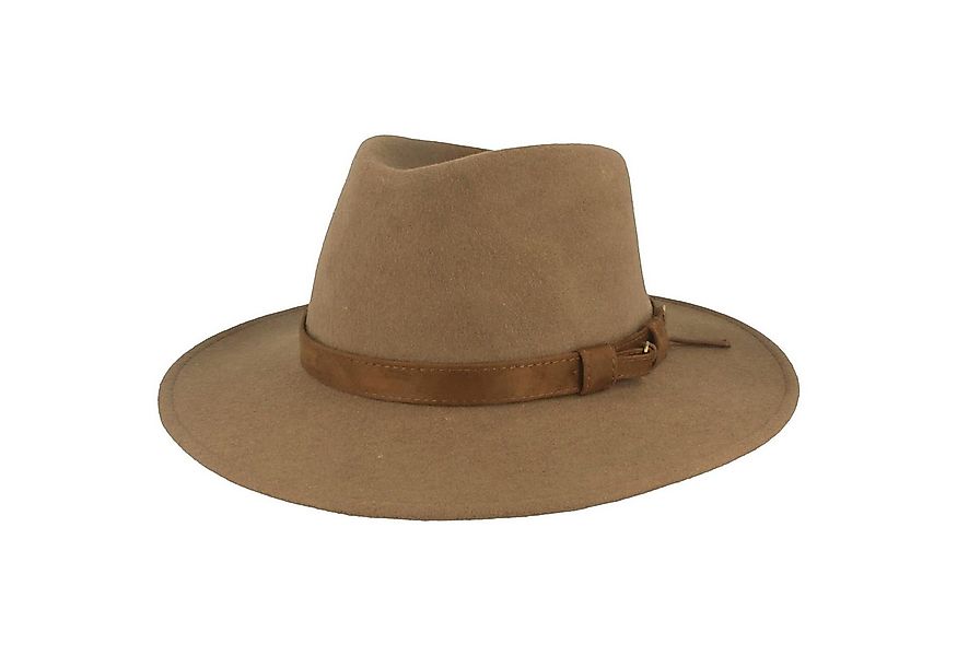 Breiter Filzhut rollbar aus Wollfilz mit Fransen günstig online kaufen