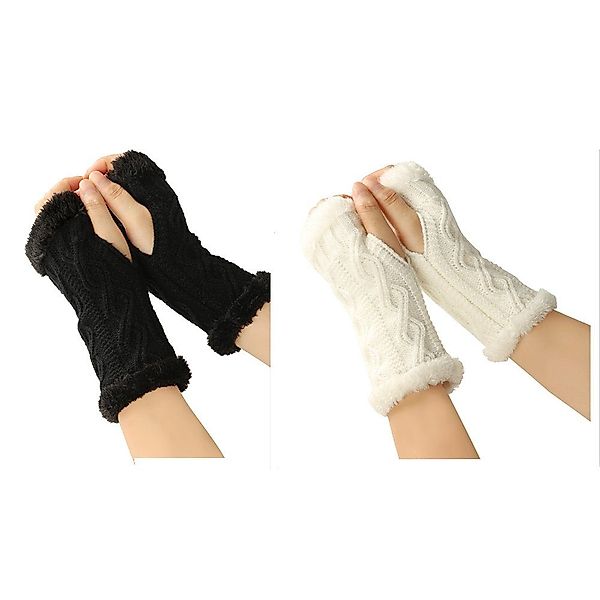 XDeer Strickhandschuhe 2 Paar Fingerlose Handschuhe günstig online kaufen