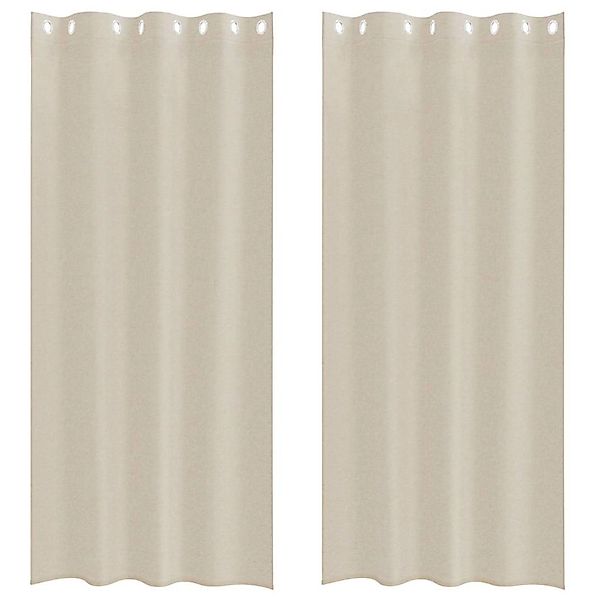 vidaXL Voile-Vorhänge 2 Stk Sand 140x245cm Polyester 4107995 günstig online kaufen