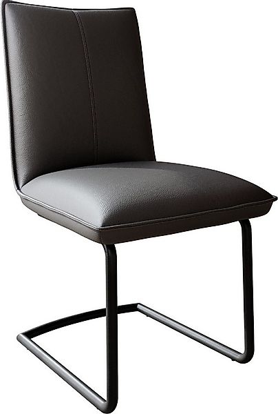 DELIFE Polsterstuhl Lelio-Flex, Freischwinger rund Schwarz Echt-Leder Schwa günstig online kaufen