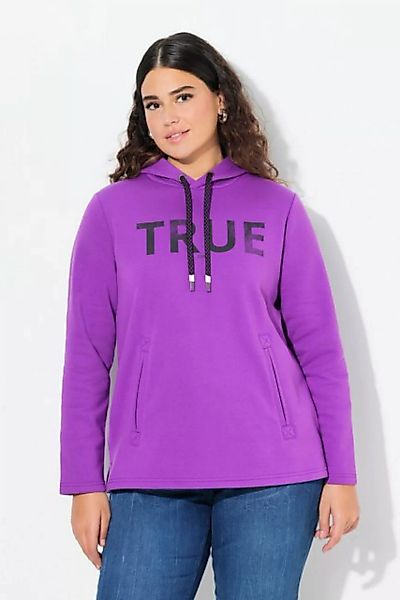 Ulla Popken Sweatshirt Hoodie True Kapuze Kordel Taschen Langarm günstig online kaufen