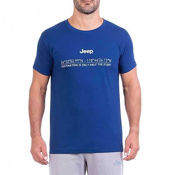 Jeep O101716k218 Kurzärmeliges T-shirt M Bright Blue / White günstig online kaufen