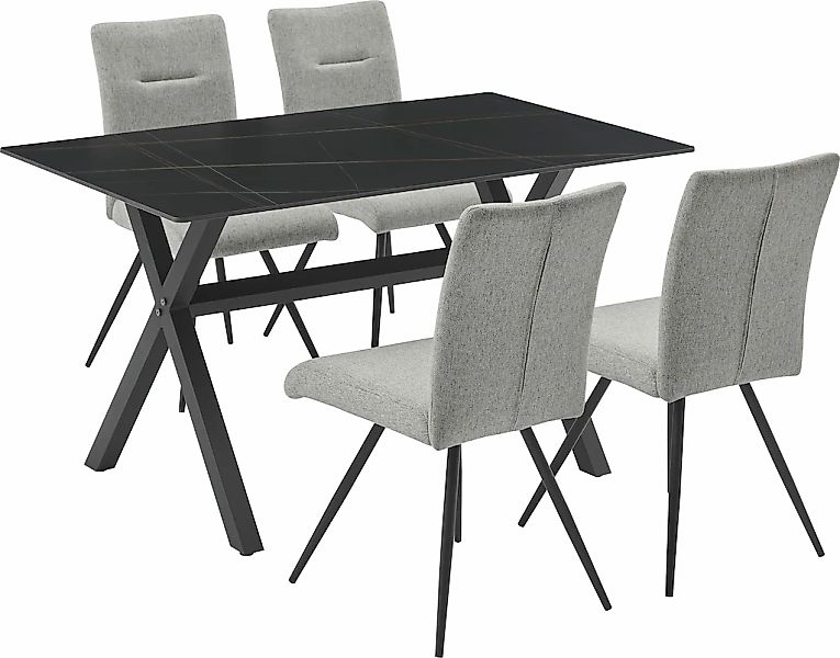 OTTO home Essgruppe "Arye" Set, 140 cm Esstisch + 4 Stühle, 5 Stk. tlg. Sam günstig online kaufen