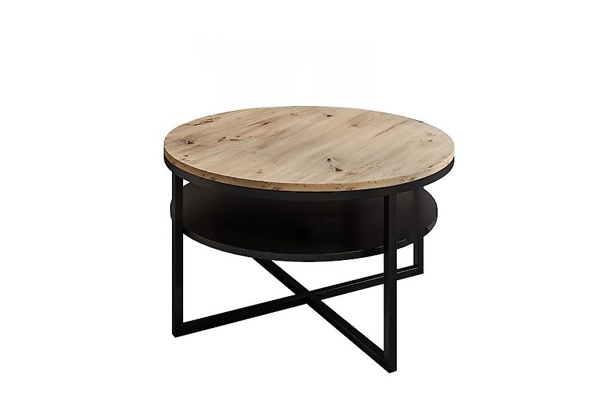 Lookway Couchtisch CIRI-X LOFT mit Ablage (1 Tisch), Durchmesser: ⌀ 70 cm günstig online kaufen