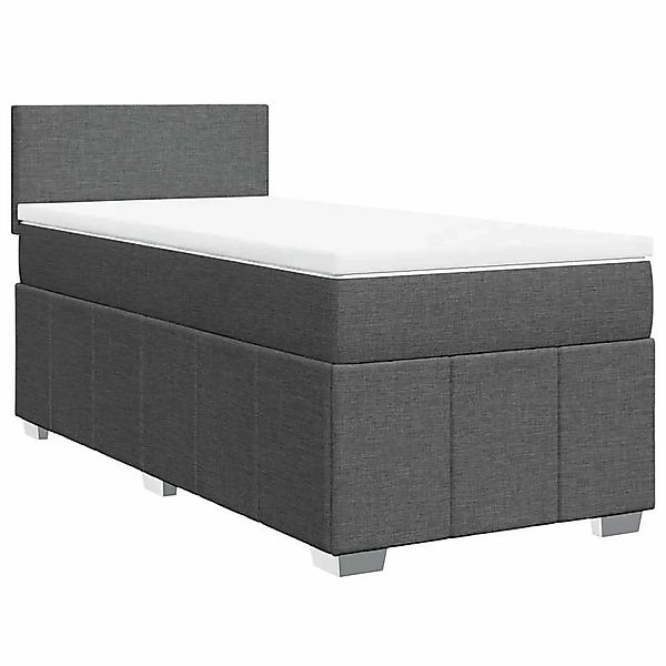 vidaXL Boxspringbett mit Matratze Dunkelgrau 80x200 cm Stoff 3286889 günstig online kaufen