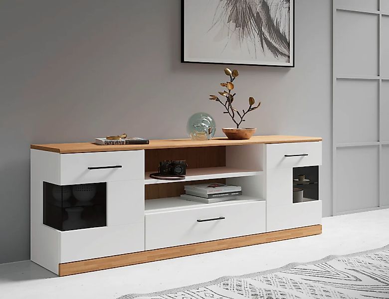 OTTO home Lowboard "Ribe,160cm breit,55cm hoch,Oberplatte massiv" Oberplatt günstig online kaufen