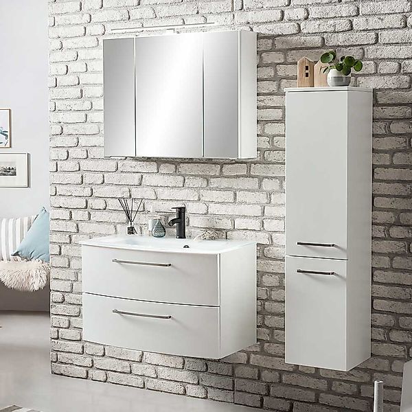Badezimmerset in Weiß 110 cm breit (dreiteilig) günstig online kaufen