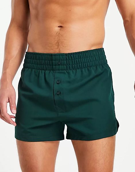 ASOS DESIGN ‑ Lounge ‑ Gewebte Shorts in Grün günstig online kaufen