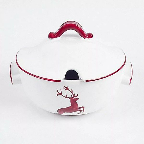 Gmundner Keramik Bordeauxroter Hirsch Suppentopf glatt 2 L / h: 18 cm günstig online kaufen