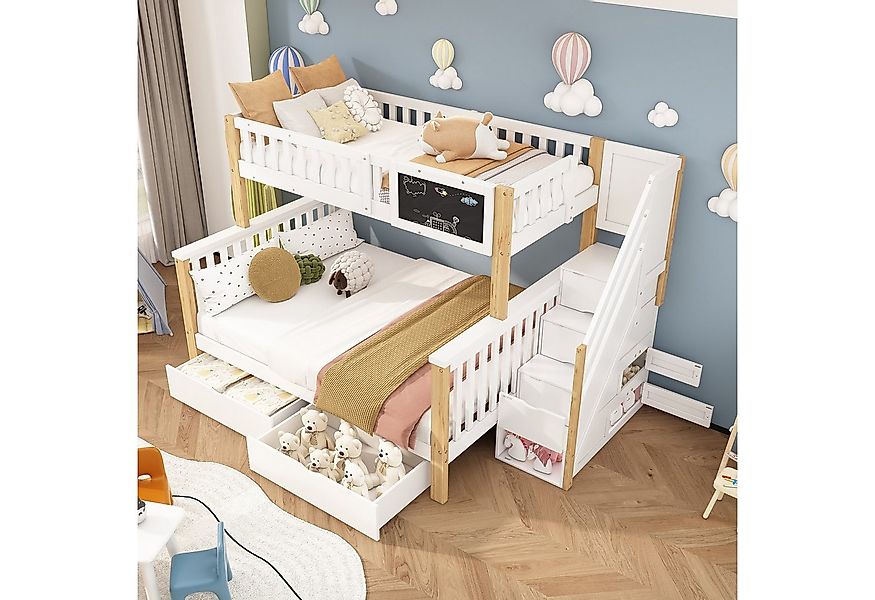 BlingBin Etagenbett Doppelbett, Multifunktionales Kinderbett mit Tafel und günstig online kaufen
