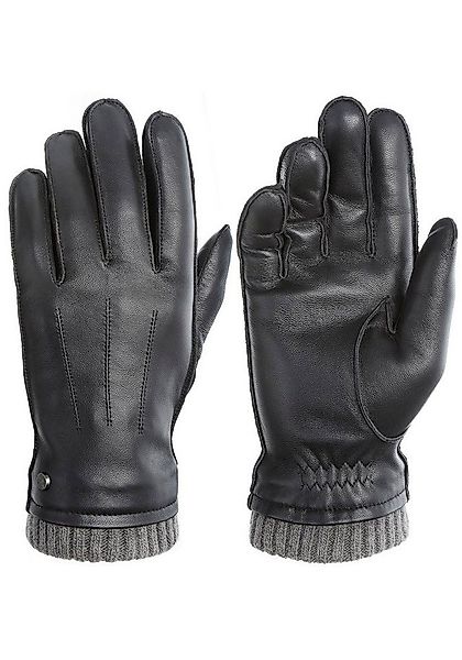 PEARLWOOD Lederhandschuhe JACKSON (1 Paar) Strickbündchen, dekorative Ziern günstig online kaufen