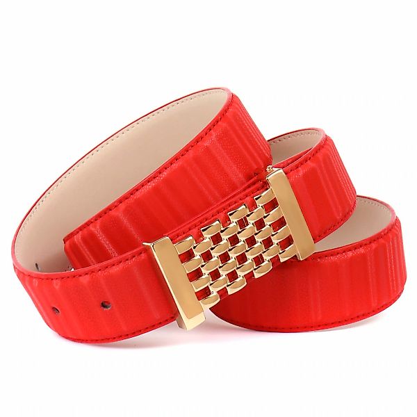 Anthoni Crown Ledergürtel mit goldfarbener Koppelschließe günstig online kaufen