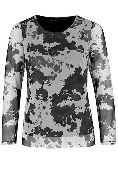SUBLEVEL Langarmbluse Damen Netz Bluse halb gefüttert Rundhals günstig online kaufen