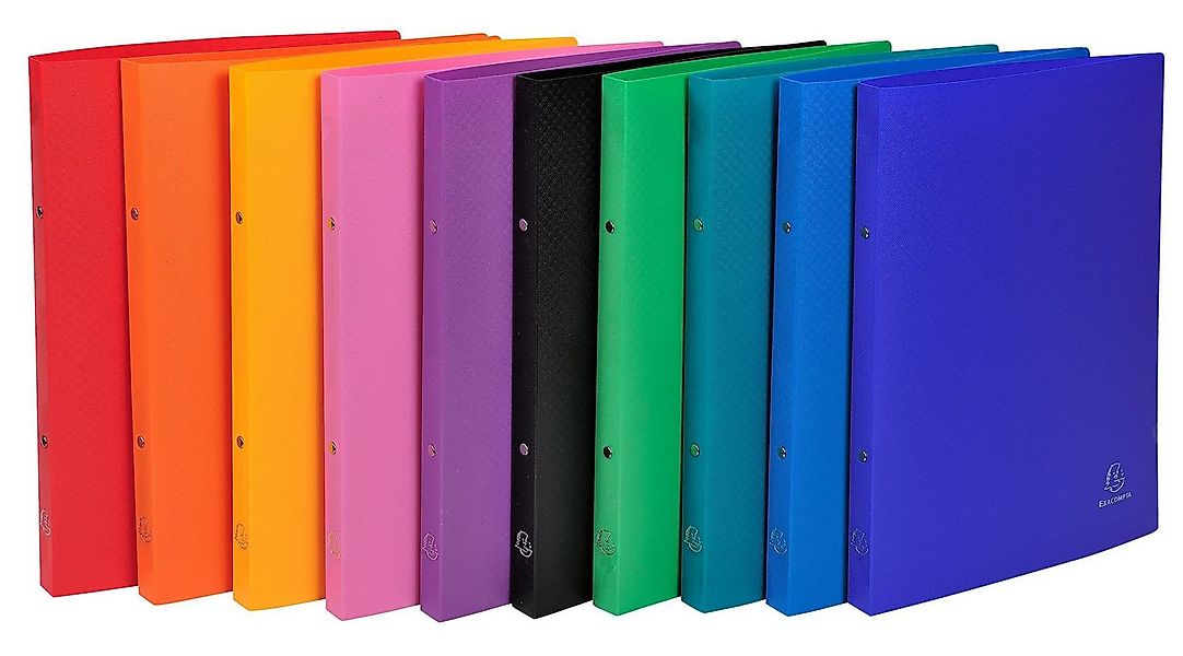 EXACOMPTA Ringbuchmappe 10x Ringbuch PP 500µ 2Ring 15mm Rücken 20mm A4 sort günstig online kaufen