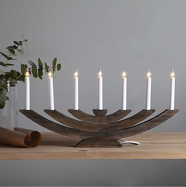 Star Trading LED-Fensterleuchter 7-flammig, braun 219-07 günstig online kaufen