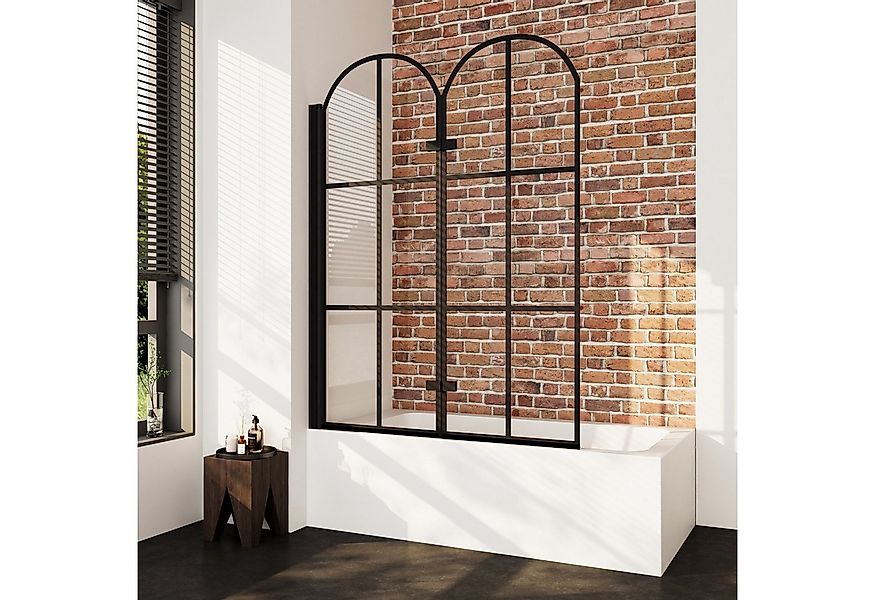 Boromal Badewannenaufsatz Schwarz Duschtrennwand faltbar Badewannenaufsatz günstig online kaufen