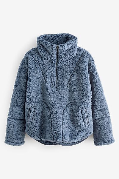 Next Fleeceshirt Teddykunstfell-Oberteil mit halbem Reißverschluss günstig online kaufen