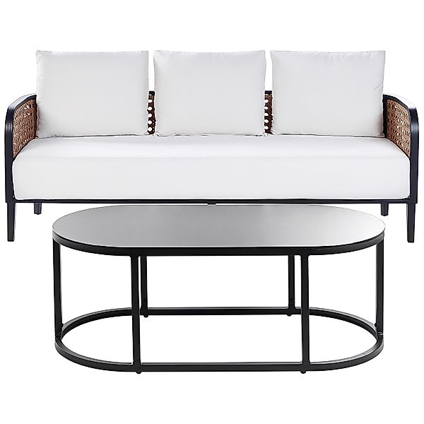 Beliani Gartensofa MONTEFALCO Cremeweiß 74x200x87 günstig online kaufen