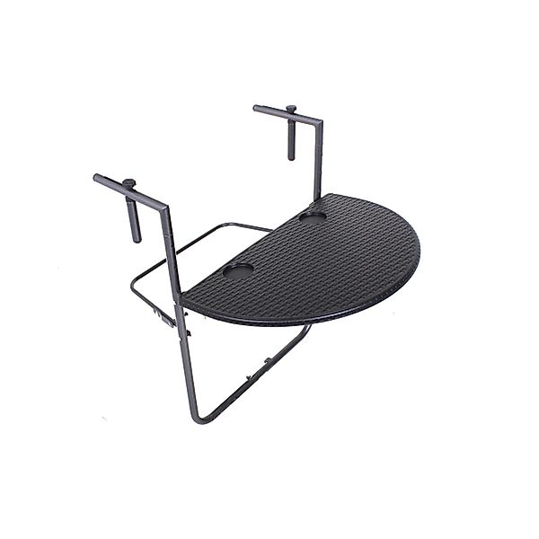 Jardinion Balkontisch 83 x 36 x 39,5cm Schwarz Klapptisch Rattan Optik günstig online kaufen