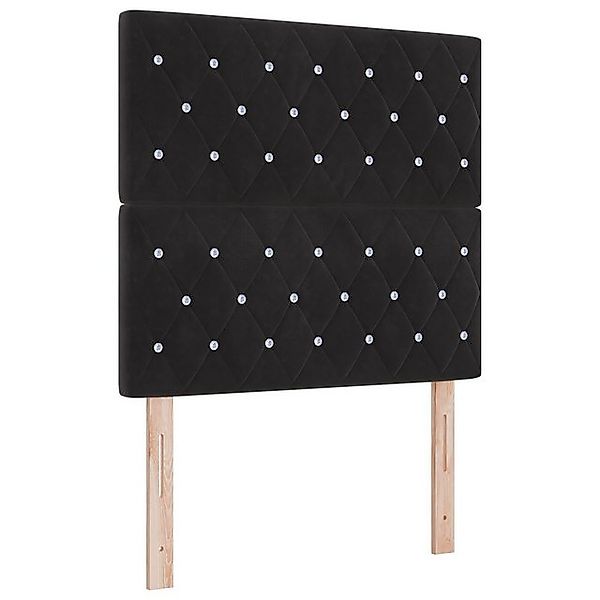 vidaXL Bett LED Boxspringbett mit Matratze Schwarz 100x200 cm Samt (1-tlg) günstig online kaufen