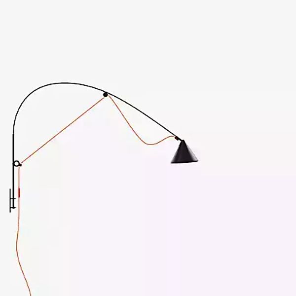 Midgard Ayno Wandleuchte LED, L - schwarz/Kabel orange - 3.000 K günstig online kaufen