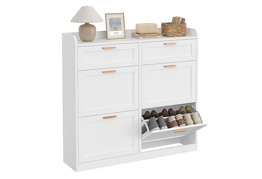 MSMASK Schuhschrank mit 4 Klappen, Einstellbarer Schuhregal, 24 x 100 x 103 günstig online kaufen