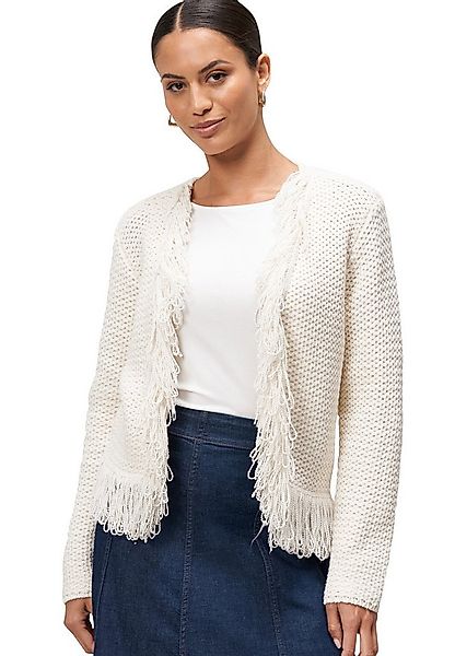 Zero Strickjacke Damen mit Fransen (1-tlg) Fransen günstig online kaufen