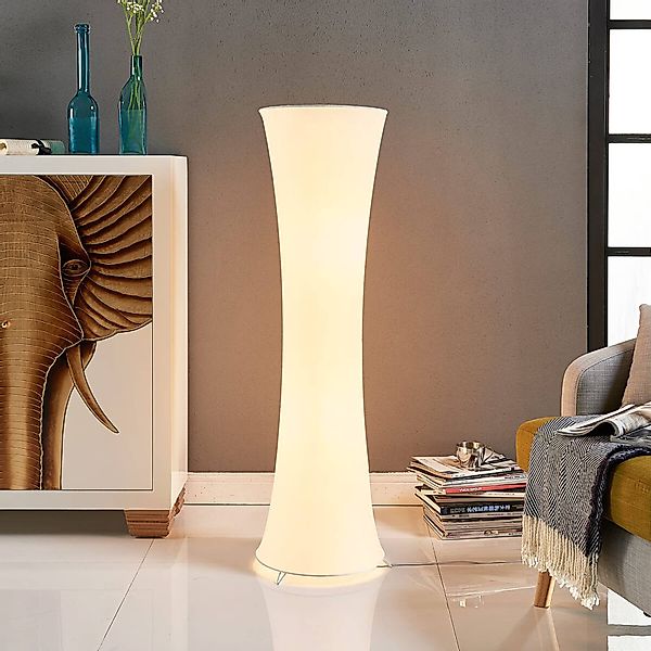 Lindby Stehleuchte Liana, Höhe 123 cm, weiß, Textil günstig online kaufen