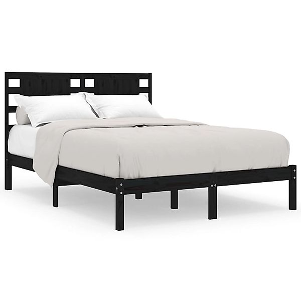 vidaXL Massivholzbett Schwarz Kiefer 200x200 cm1179176 günstig online kaufen