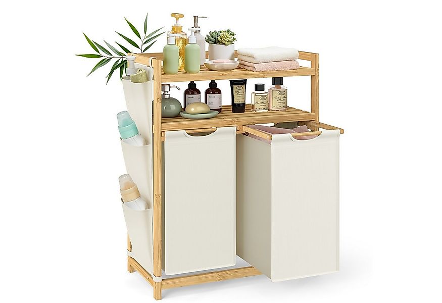 SONGMICS Wäschekorb, Wäschekorb 2/3 Fächer, Bambus, Wäschesammler 100/150 L günstig online kaufen