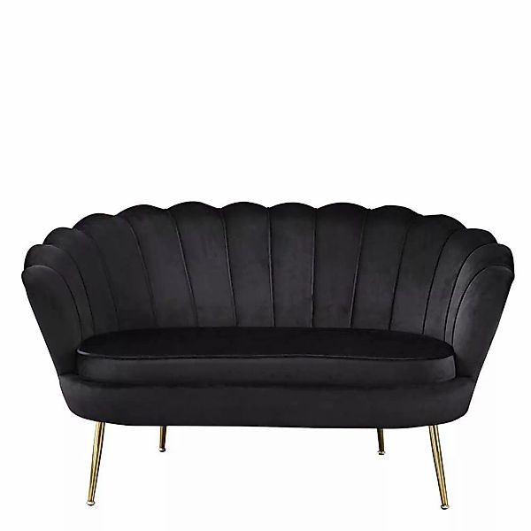 Samt Sofa in Schwarz muschelförmig günstig online kaufen