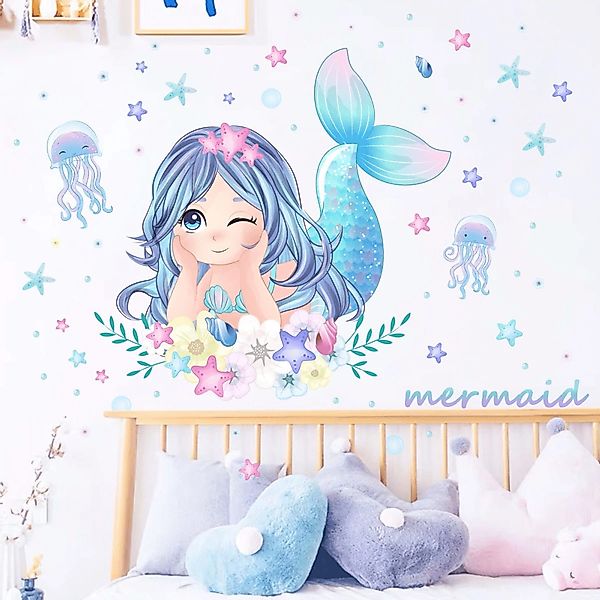 Montegoni Wandtattoo Kinder Wandsticker,Selbstklebende (Wandaufkleber Meerj günstig online kaufen