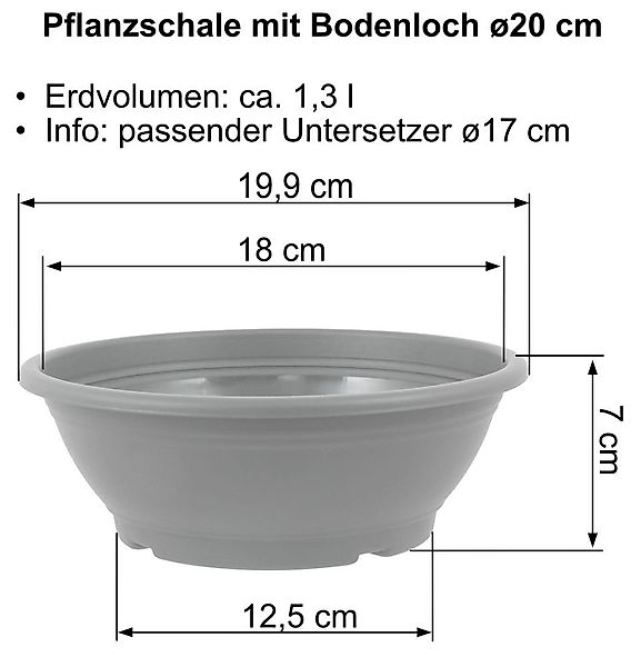 Heimwerkercenter Pflanzschale MePla Pflanzschale mit Bodenloch günstig online kaufen