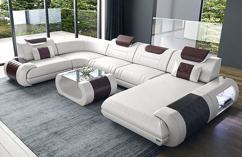 Sofa Dreams Wohnlandschaft Ledersofa Rimini U Form Ledercouch Leder Sofa, C günstig online kaufen