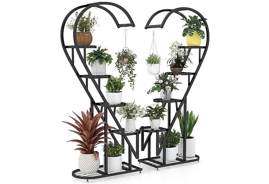 COSTWAY Blumenständer (2 St), Herzförmig, 5-stufiger Pflanzenständer, mit H günstig online kaufen