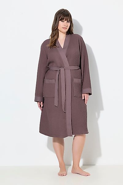 Ulla Popken Bademantel Bademantel Schalkragen Gürtel günstig online kaufen