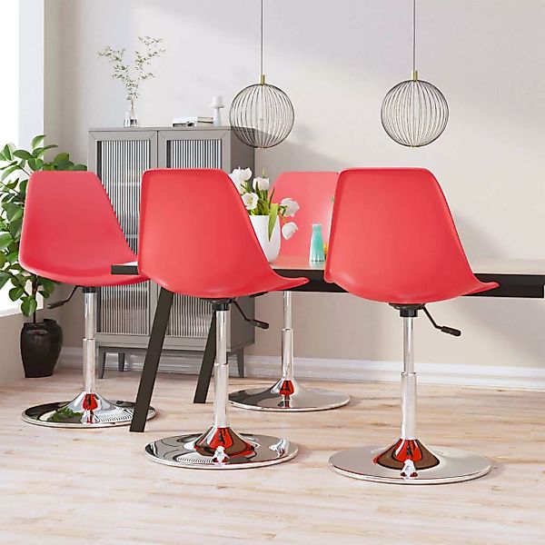 Vidaxl Esszimmerstühle 4 Stk. Drehbar Rot Pp günstig online kaufen