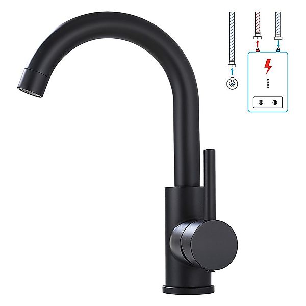 HOMELIVE Küchenarmatur Niederdruck-Küchenarmatur 360° drehbare Küchenarmatu günstig online kaufen