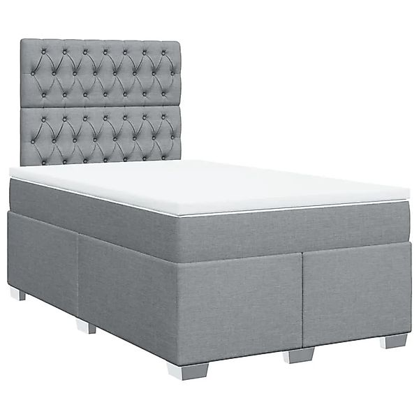 vidaXL Boxspringbett mit Matratze Hellgrau 120x200 cm Stoff 3292762 günstig online kaufen