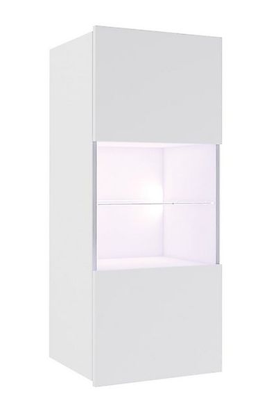 Lomadox Vitrine CAIRNS-132 in weiß Hochglanz, günstig online kaufen